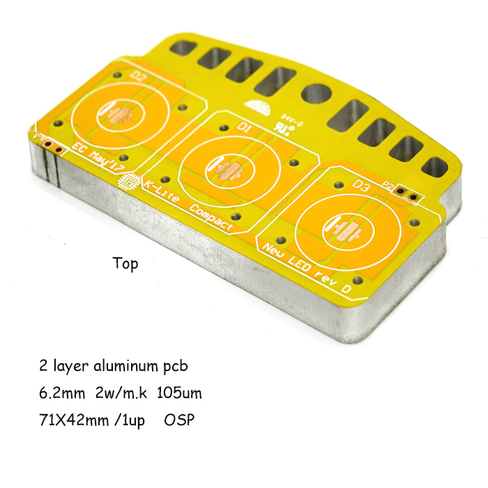 2 qat alüminium PCB